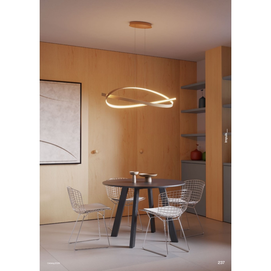 Redo 01-3616 - Lustre LED regulável suspenso por cabo IMPULS LED/38W/230V dourado