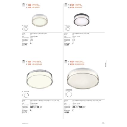 Redo 01-3727 - Plafon LED para banheiro FRISBI LED/12W/230V diâmetro 23 cm CRI 90 3000/4000K IP44 cromo brilhante