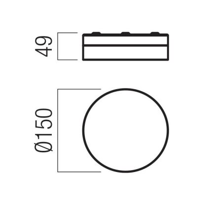 Redo 01-3729 - Luminária de teto LED para banheiro FRISBI LED/8W/230V diâmetro 15 cm CRI 90 IP44 branco
