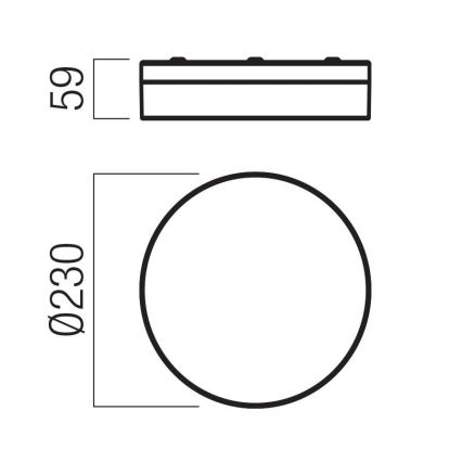 Redo 01-3735 - Luminária de teto LED para banheiro FRISBI LED/12W/230V diâmetro 23 cm CRI 90 3000/4000K IP44 preta