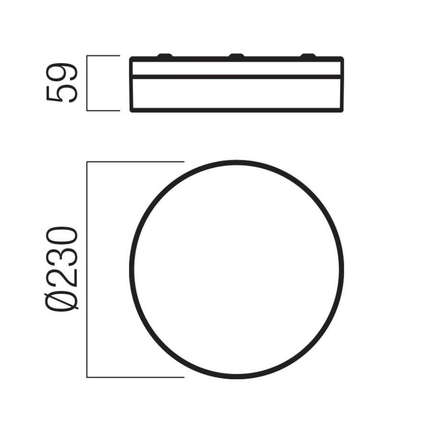 Redo 01-3735 - Luminária de teto LED para banheiro FRISBI LED/12W/230V diâmetro 23 cm CRI 90 3000/4000K IP44 preta