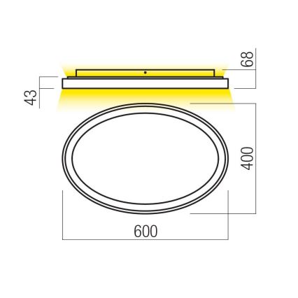 Redo 01-3806 - Luminária de teto LED dimerizável NOBU LED/60W/230V 3000/4000K CRI 90 branco