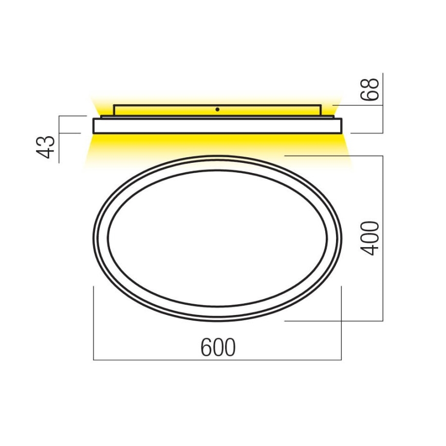 Redo 01-3806 - Luminária de teto LED dimerizável NOBU LED/60W/230V 3000/4000K CRI 90 branco