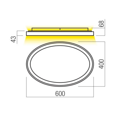 Redo 01-3807 - Luminária de teto LED dimerizável NOBU LED/60W/230V 3000/4000K CRI 90 dourada