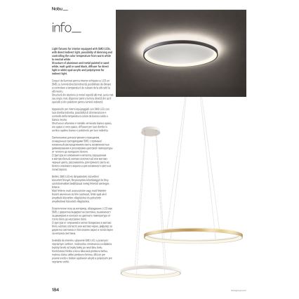 Redo 01-3810 - Luminária de teto LED dimerizável NOBU LED/80W/230V 3000/4000K CRI 90 dourada