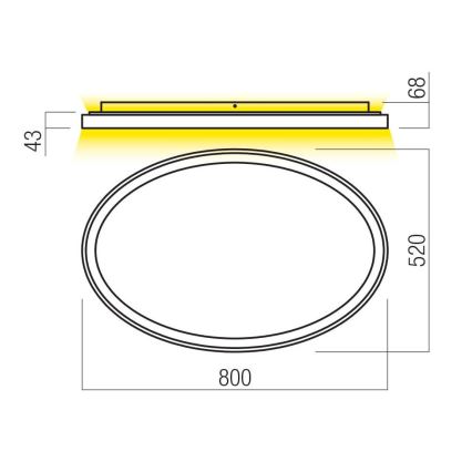 Redo 01-3811 - Luminária de teto LED dimerizável NOBU LED/80W/230V 3000/4000K CRI 90 preto