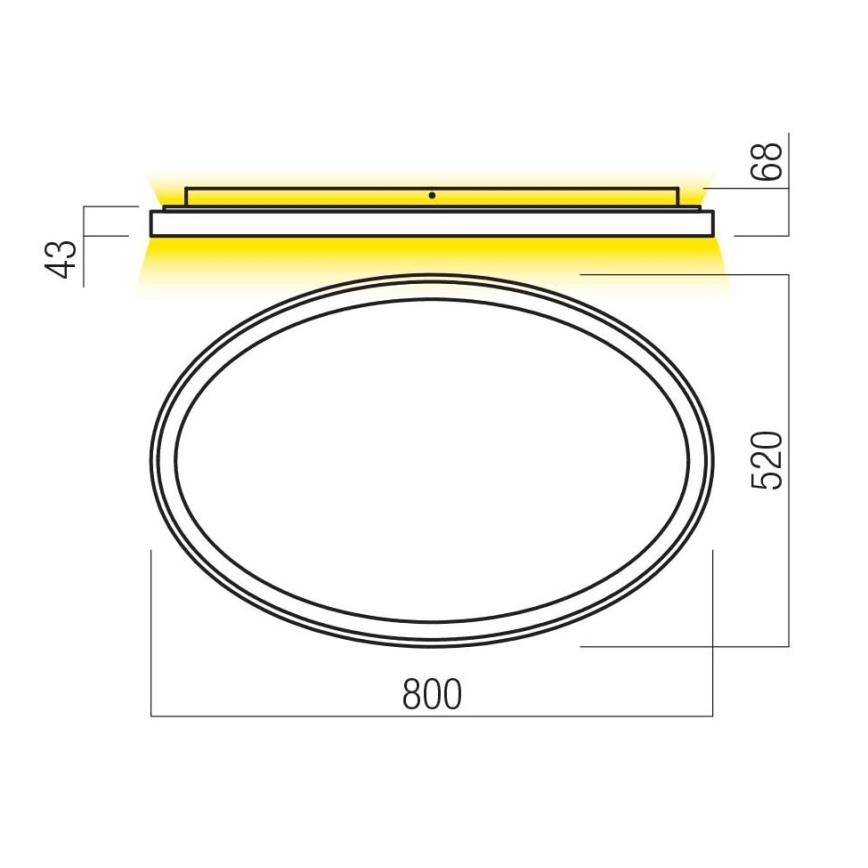 Redo 01-3811 - Luminária de teto LED dimerizável NOBU LED/80W/230V 3000/4000K CRI 90 preto
