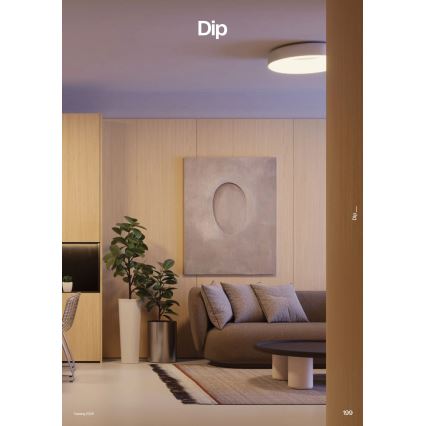 Redo 01-3940 - Plafon LED DIP, 30W, 230V, 2700/3000/4000/5000/6500K, CRI 90, Ø 48,6 cm, branco