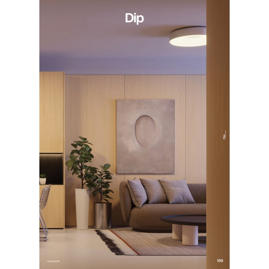 Redo 01-3940 - Plafon LED DIP, 30W, 230V, 2700/3000/4000/5000/6500K, CRI 90, Ø 48,6 cm, branco