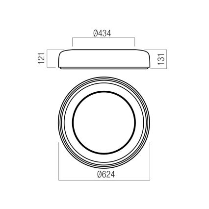 Redo 01-3941 - Plafon LED DIP LED/40W/230V 2700/3000/4000/5000/6500K IRC 90 Ø 62,4 cm branco