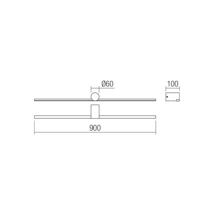 Redo 01-4036 - Iluminação de espelho para casa de banho LED ROW LED/18W/230V 90 cm IP44 preto