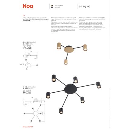 Redo 01-4050 - Foco NOA 3xGU10/10W/230V preto