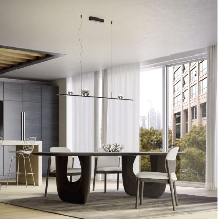 Redo 01-4302 - Lustre LED dimerizável suspenso por cabo DUNE LED/48W/230V 3000K CRI 90 preto/fumê