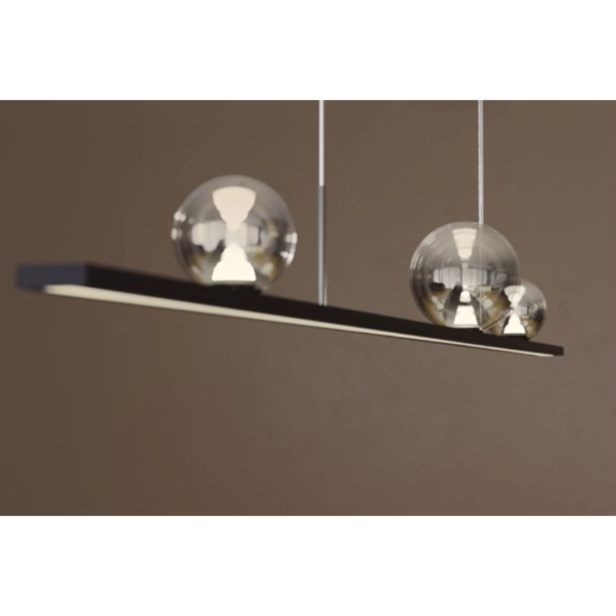 Redo 01-4302 - Lustre LED dimerizável suspenso por cabo DUNE LED/48W/230V 3000K CRI 90 preto/fumê