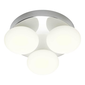 Redo 01-4306 - Candeeiro de tecto LED para casa de banho OVUM 3xLED/5W/230V 3000/4000K CRI 90 Ø 24 cm IP44 branco/cromado brilhante