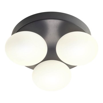Redo 01-4308 - Candeeiro de tecto LED para casa de banho OVUM 3xLED/5W/230V 3000/4000K IRC 90 Ø 24 cm IP44 branco/preto