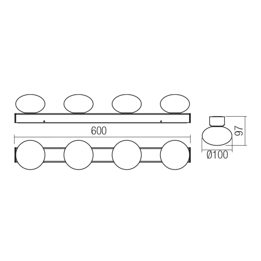 Redo 01-4309 - Luminária de teto LED para casa de banho OVUM 4xLED/5W/230V 3000/4000K IRC 90 IP44 branco/cromado brilhante