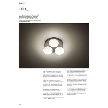 Redo 01-4310 - Candeeiro de tecto LED para casa de banho OVUM 4xLED/5W/230V 3000/4000K CRI 90 IP44 branco/latão