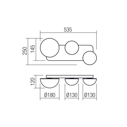 Redo 01-4329 - Aplique de parede LED LUMIEN 3xLED/18W/230V 2700/3000K IRC 90 branco/dourado