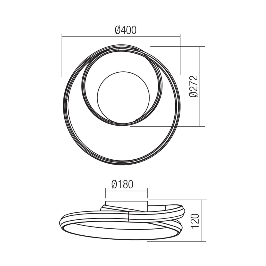 Redo 01-4354 - Luminária de parede LED dimerizável TORSION LED/30W/230V 2700/3000/4000K CRI 90 branca