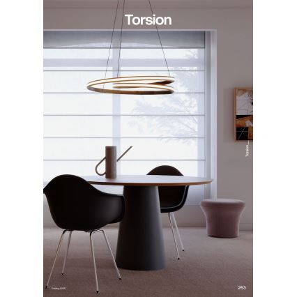 Redo 01-4361 - Lustre pendente dimerizável em cabo TORSION LED/40W/230V 2700/3000/4000K IRC 90 Ø 56 cm dourado