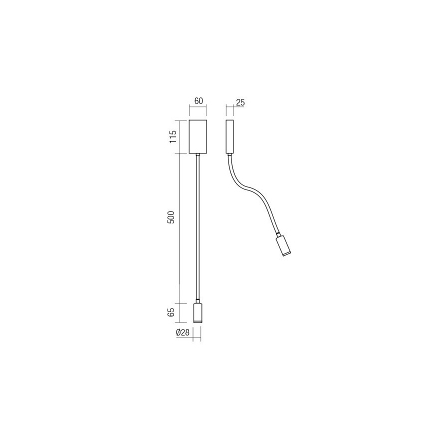 Redo 01-4475 - Candeeiro flexível LED WALLIE LED/3W/230V USB CRI 90, bronze