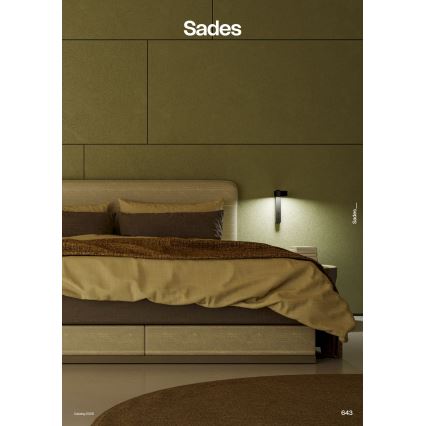 Redo 01-4643 - Aplique de parede LED SADES LED/6W/230V IRC 90 USB preto