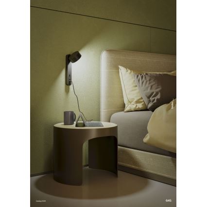 Redo 01-4643 - Aplique de parede LED SADES LED/6W/230V IRC 90 USB preto