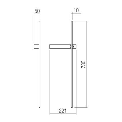 Redo 01-4673 - Aplique de parede TANGENT LED/6W/230V 2700/2850/3000K 73 cm CRI 90 preto