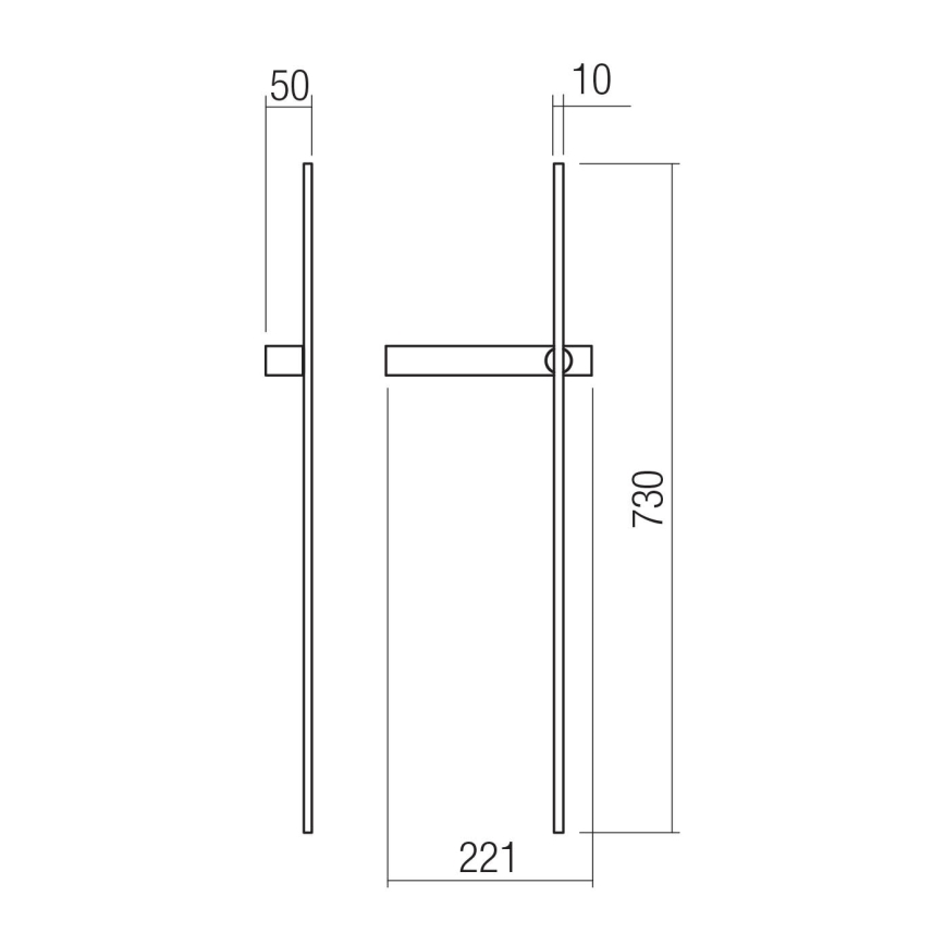 Redo 01-4673 - Aplique de parede TANGENT LED/6W/230V 2700/2850/3000K 73 cm CRI 90 preto