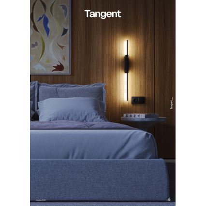Redo 01-4675 - Aplique de parede LED TANGENT LED/9W/230V 2700/2850/3000K 73 cm IRC 90 preto
