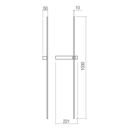 Redo 01-4675 - Aplique de parede LED TANGENT LED/9W/230V 2700/2850/3000K 73 cm IRC 90 preto