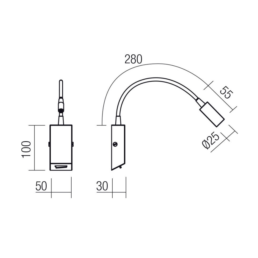 Redo 01-4802 - Candeeiro flexível LED HELLO LED/3W/230V bronze