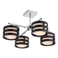 Redo 01-627 - Lustre de haste KIM 4xE14/28W/230V cromo brilhante/preto