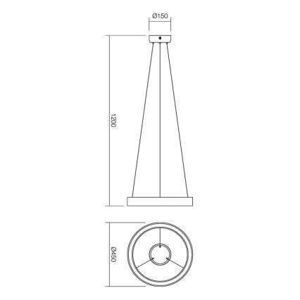 Redo 01-671 - Candeeiro suspenso LED LOOP LED/38W/230V diâmetro 45 cm branco