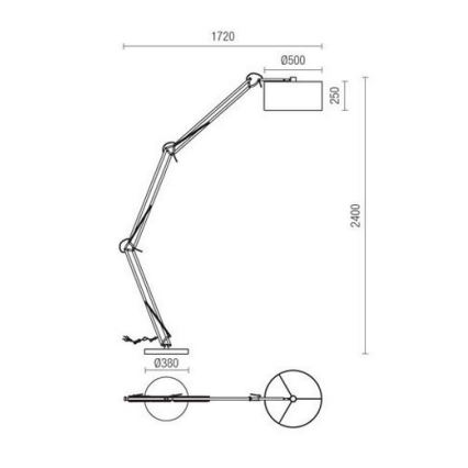 Redo 02-385 - Candeeiro de chão AZAR 1xE27/42W/230V branco/cromado