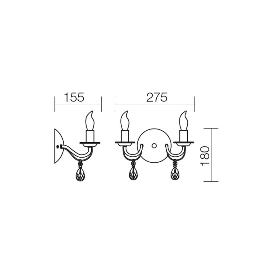 Redo 02-710 - Candeeiro de parede FABIOLA 2xE14/28W/230V