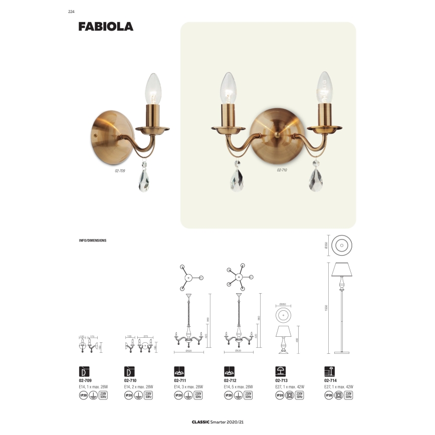 Redo 02-714 - Candeeiro de chão FABIOLA 1xE27/42W/230V