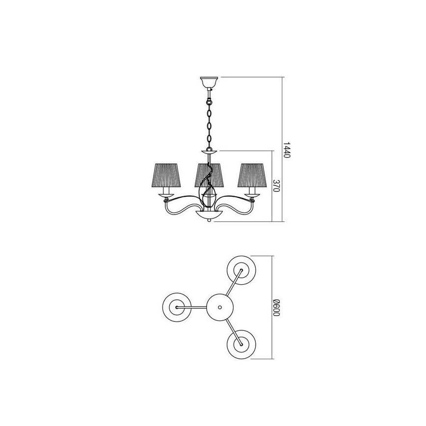 Redo 02-951 - Candelabro suspenso VIRTUU 3xE14/28W/230V