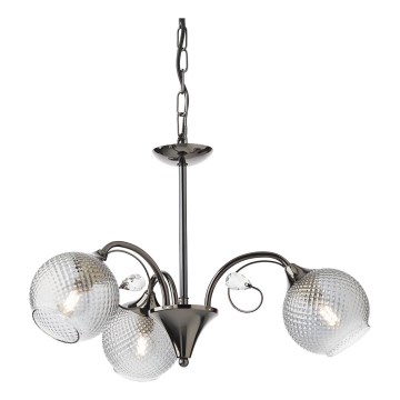 Redo 02-972 - Lustre suspenso por corrente ASPERA 3xE14/28W/230V Ø 52 cm preto