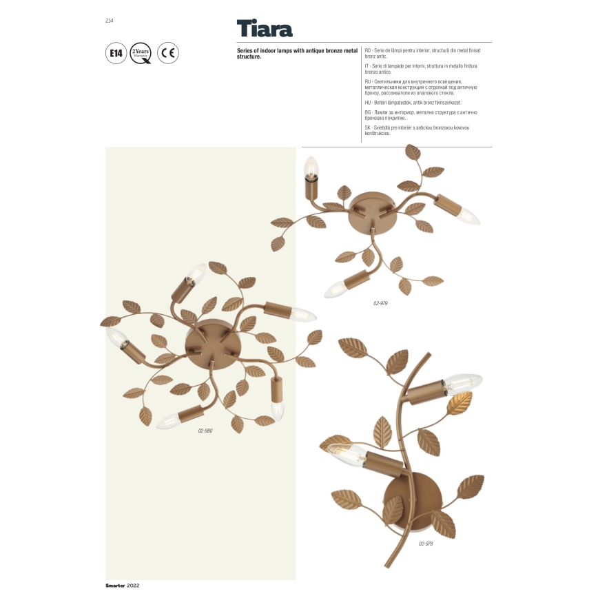 Redo 02-980 - Candelabro integrado TIARA 5xE14/28W/230V