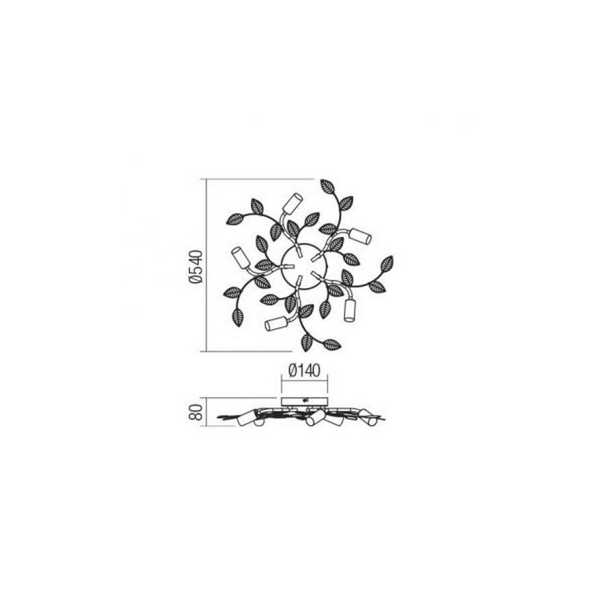 Redo 02-980 - Candelabro integrado TIARA 5xE14/28W/230V
