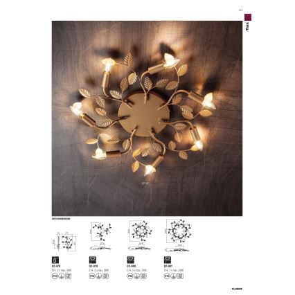 Redo 02-981 - Candelabro integrado TIARA 7xE14/28W/230V