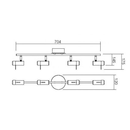 Redo 04-332 - Spot LED SLIM 4xLED/4W/230V cromado brilhante