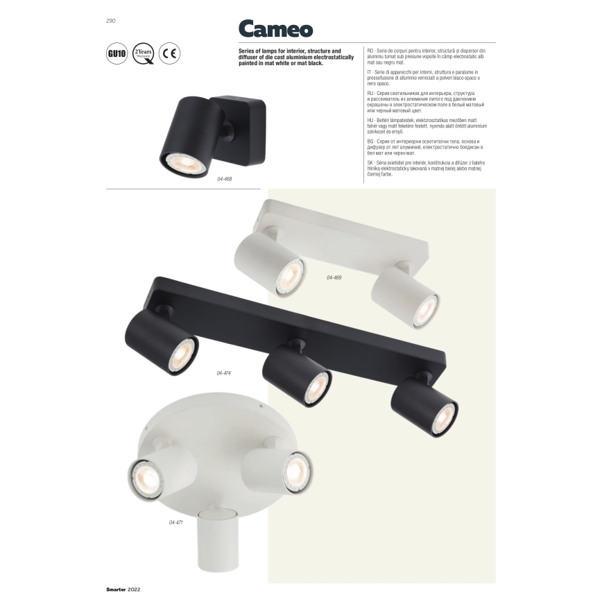 Redo 04-470 - Spot CAMEO 2xGU10/35W/230V preto