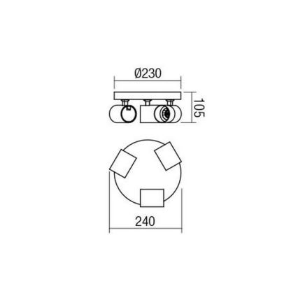 Redo 04-471 - Candeeiro de focos CAMEO 3xGU10/35W/230V branco