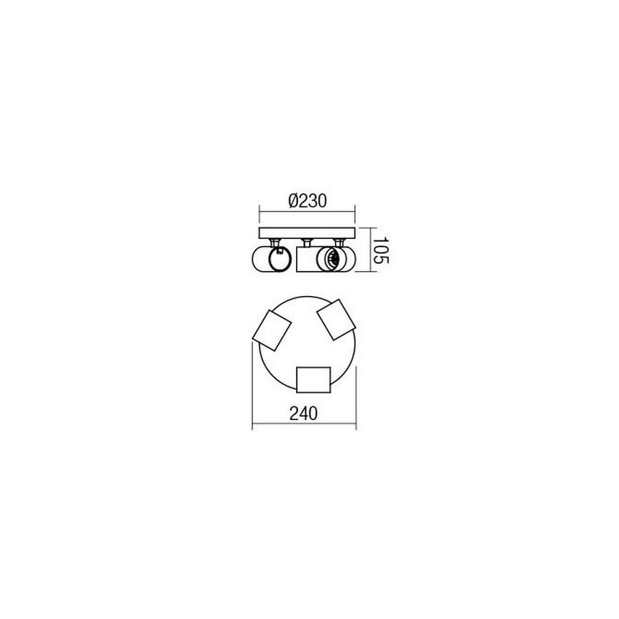 Redo 04-471 - Candeeiro de focos CAMEO 3xGU10/35W/230V branco