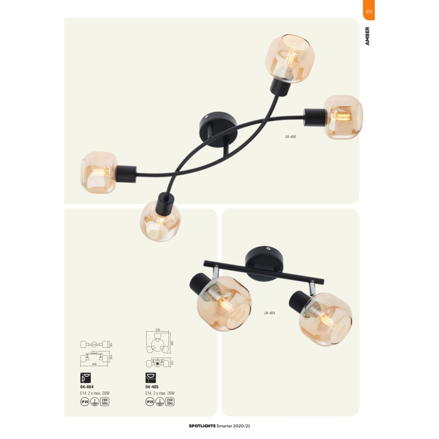 Redo 04-486 - Foco AMBER 4xE14/28W/230V