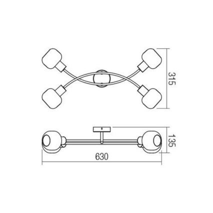 Redo 04-486 - Foco AMBER 4xE14/28W/230V