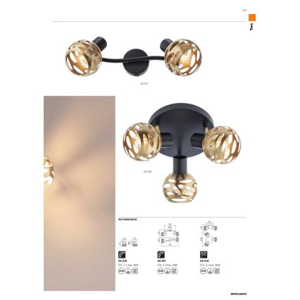 Redo 04-517 - Foco de parede TORN 2xE14/28W/230V